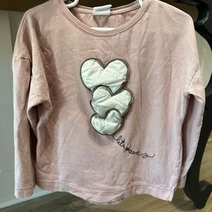 Zara kids girls long sleeve  heart shirt. Play condition